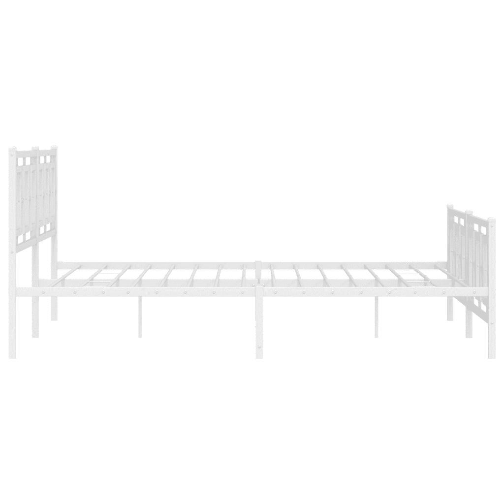 Giroletto con Testiera e Pediera-Struttura Letto Metallo Bianco 183x213 cm 266589