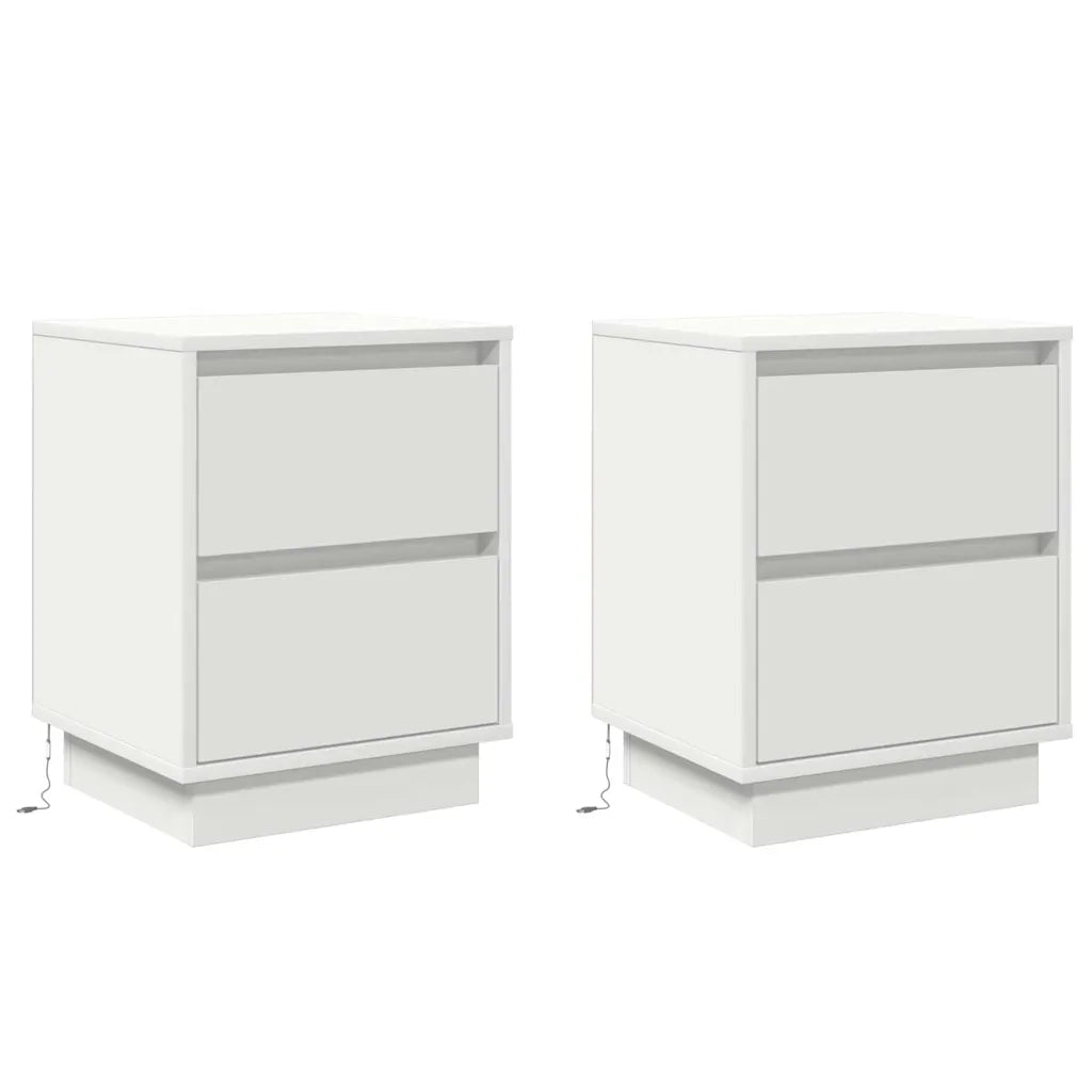 Set di 2 Comodini | Armadio da Notte | Mobiletto da notte con cassetto Bianco 39 x 34,5 x 50 cm