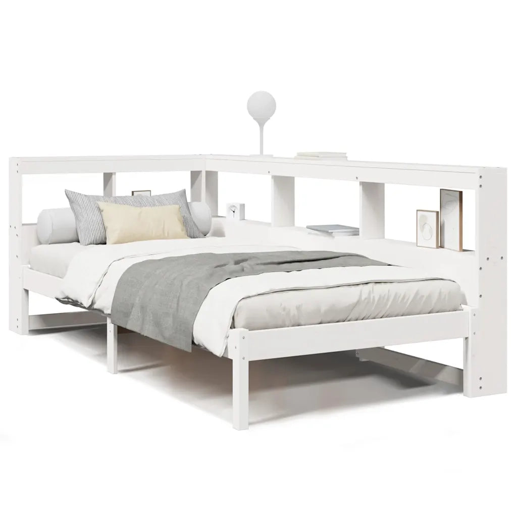 Letto con Libreria senza Materasso-Struttura Letto con contenitore 75x190 cm in Legno Pino 285196