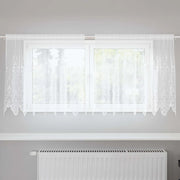 vidaXL Tende con tende Floreale Bianco 200 x 80 cm Poliestere