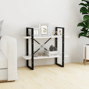 Libreria a 2 Ripiani Bianca 80x30x70 cm in Massello di Pino 806453