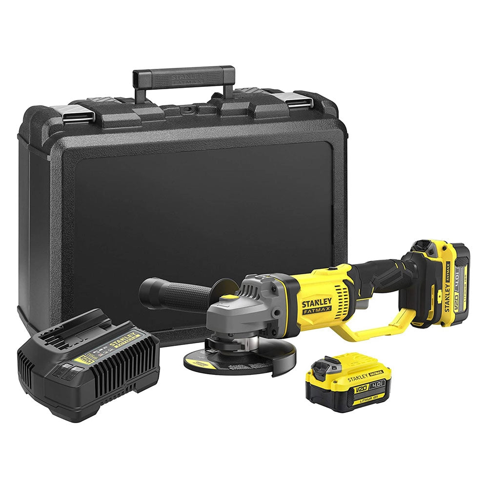 SMERIGLIATRICE ANGOLARE A BATTERIA 'SFMCG400M2K-QW' 18V - 4,0 ah Litio Ø disco 125 mm  - STANLEYFATMAX