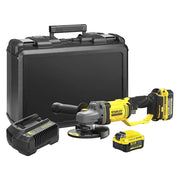 SMERIGLIATRICE ANGOLARE A BATTERIA 'SFMCG400M2K-QW' 18V - 4,0 ah Litio Ø disco 125 mm  - STANLEYFATMAX