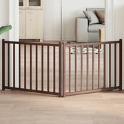 vidaXL Cancello Cani Pieghevole 2Pannelli Marrone 160cm Massello Abete