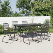 Set da Pranzo da Giardino 7 pz Nero in Rattan PVC 3060270