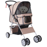 Carrello per cani pieghevole con portabicchieri e copertura ¨C zephmum ¨C marrone