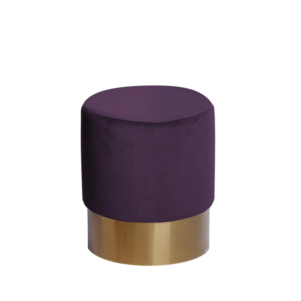 Pouf contenitore Nano in velluto e metallo dorato