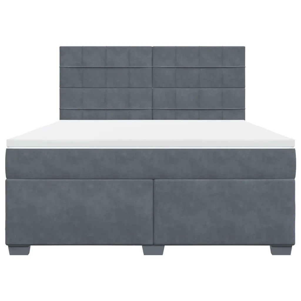 Giroletto a Molle con Materasso Grigio Scuro 180x200 cm Velluto 3290979