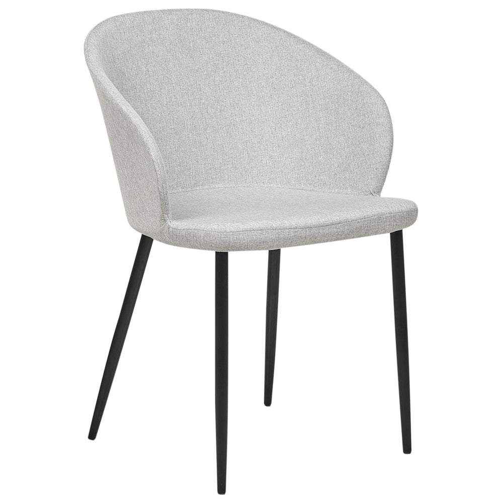 Set di 2 sedie da pranzo in tessuto grigio chiaro imbottito con gambe nere Stile retrò Mobili per il soggiorno