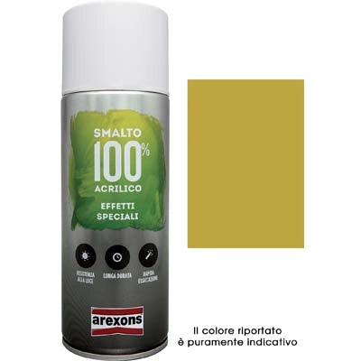 SMALTO SPRAY 100% ACRILICO METALLIZZANTE AREXONS - ORO RICCO PALLIDO ML 400- 6 pezzi