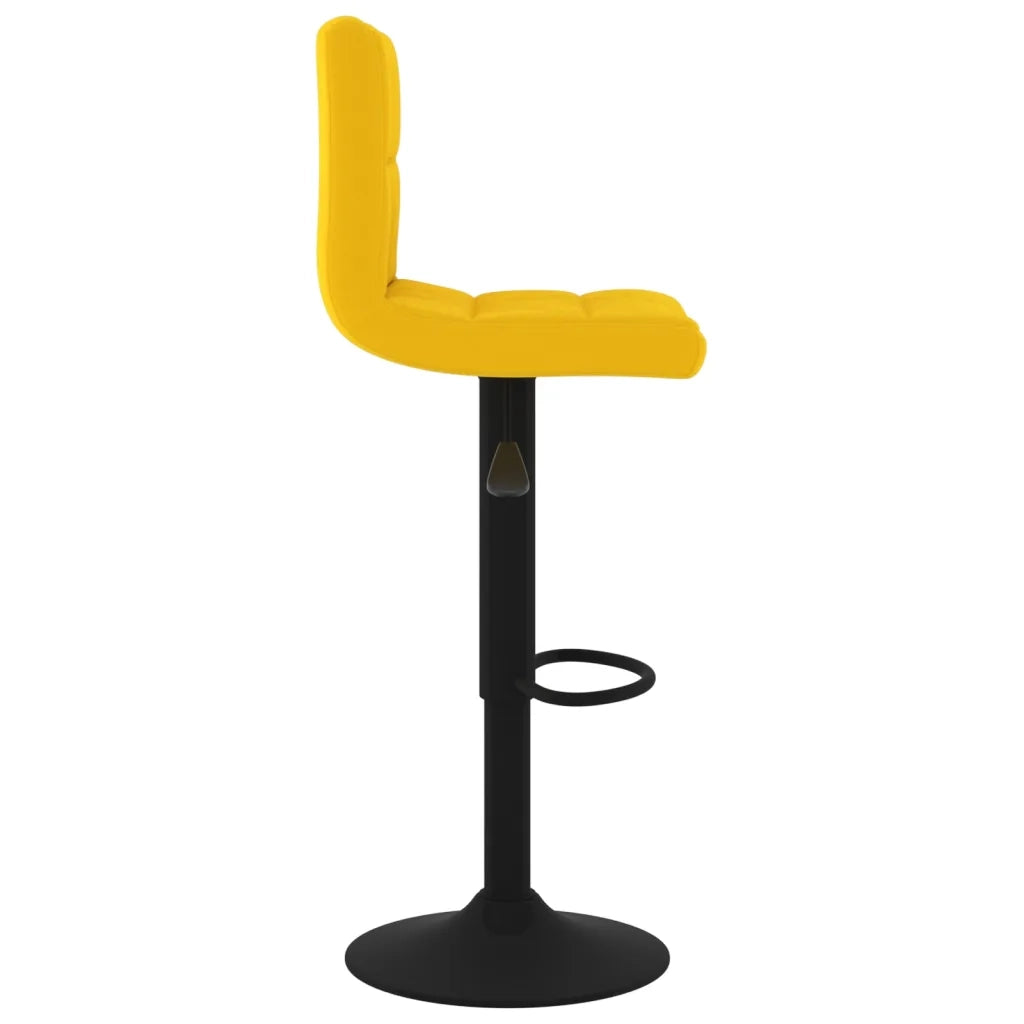 Sgabelli da Bar 2 pz Giallo Senape in Velluto cod mxl 55741