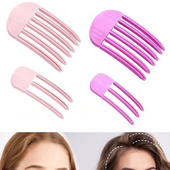 Set di clip per capelli a 4 pezzi per donne, piccola - Set di clip per capelli automatico in acrilico di alta qualità - Design vintage per capelli di mezza lunghezza a capelli lunghi