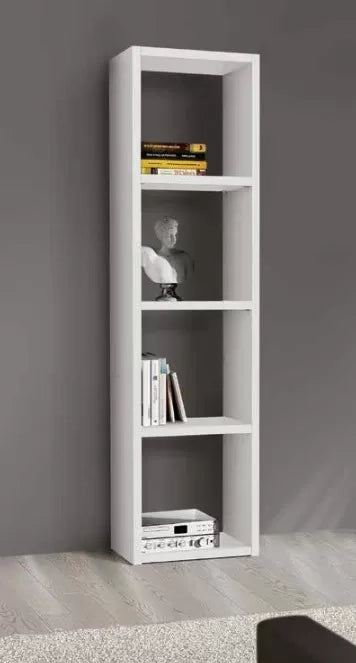 Libreria porta tv moderna colonna bianco frassino l.46 p.30 h.175 - Mobili 2G