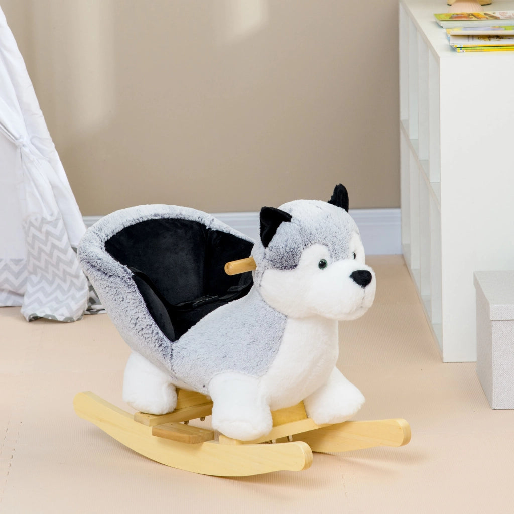 Cavallo a Dondolo Husky per Bambini ¨C zephmum ¨C 60x33x50cm Grigio