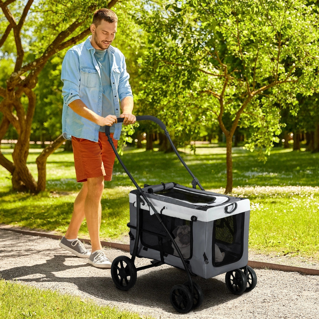 Carrello per Cani Piccoli Pieghevole ¨C zephmum ¨C Grigio