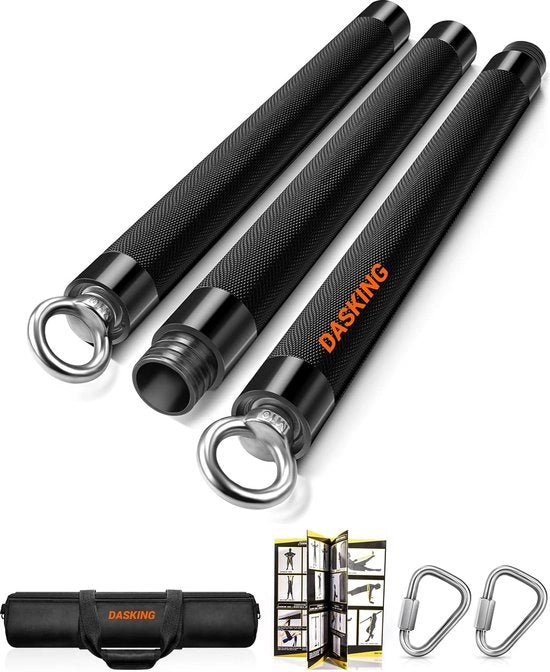Fitnessbande, asta di resistenza, attrezzatura per fitness per casa, 75 cm/90 cm/98 cm, cinture di resistenza rimovibili, asta con ganci a forma di triangolo, barre per yoga-pilates, allenamento fitness corpo completo