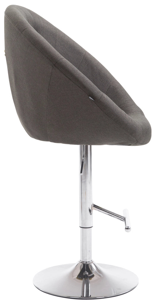 Sgabello da bar London V2 in tessuto grigio scuro,cromo