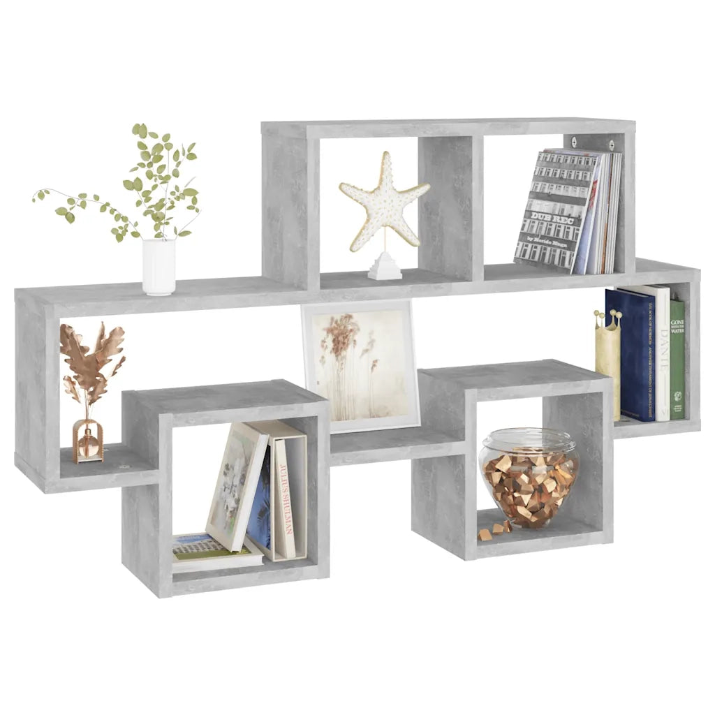 Scaffale Muro Auto Grigio Cemento 82x15x51 cm Legno Multistrato 807254