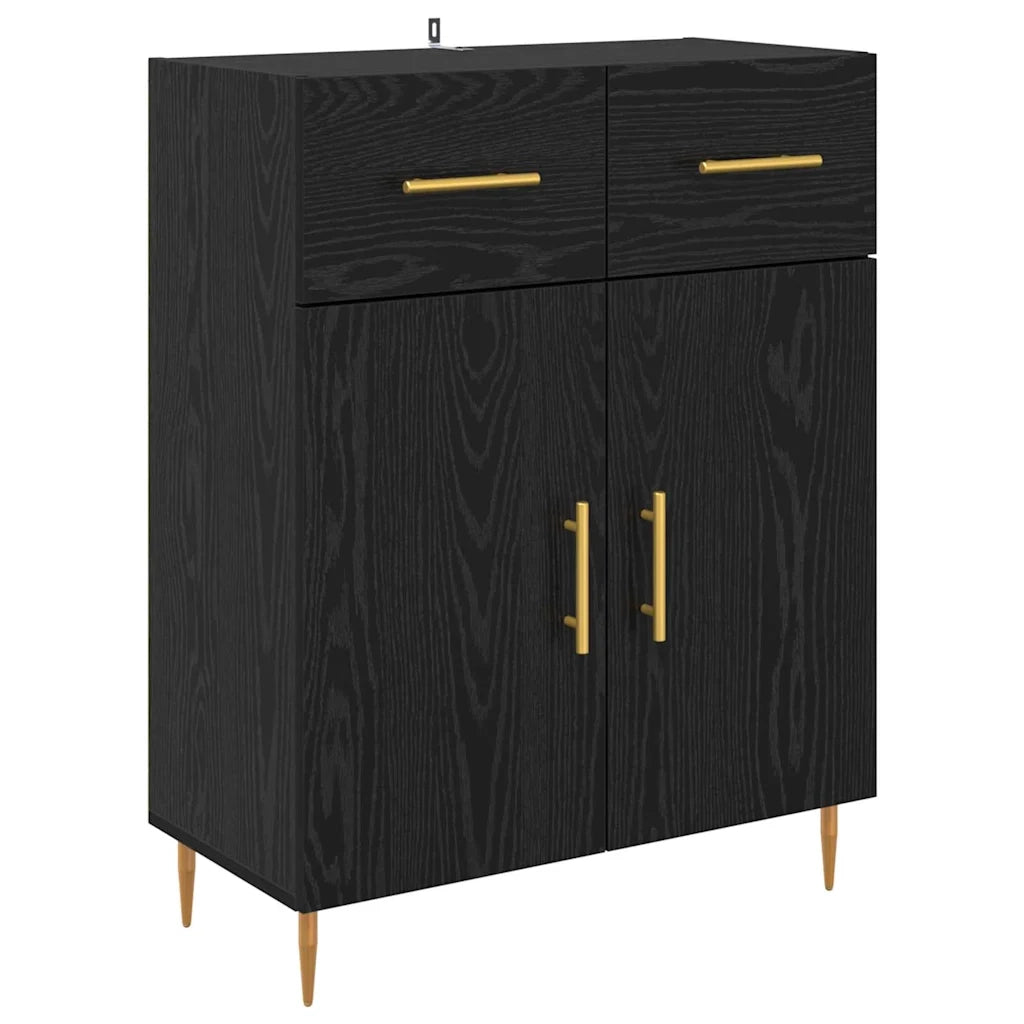 Credenza con cassetto 2 pcs Rovere Nero Legno multistrato 3416278