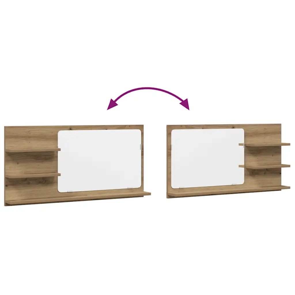 Mobile Bagno Specchio Rovere Artigianale 90x11x45 cm Truciolato 856263
