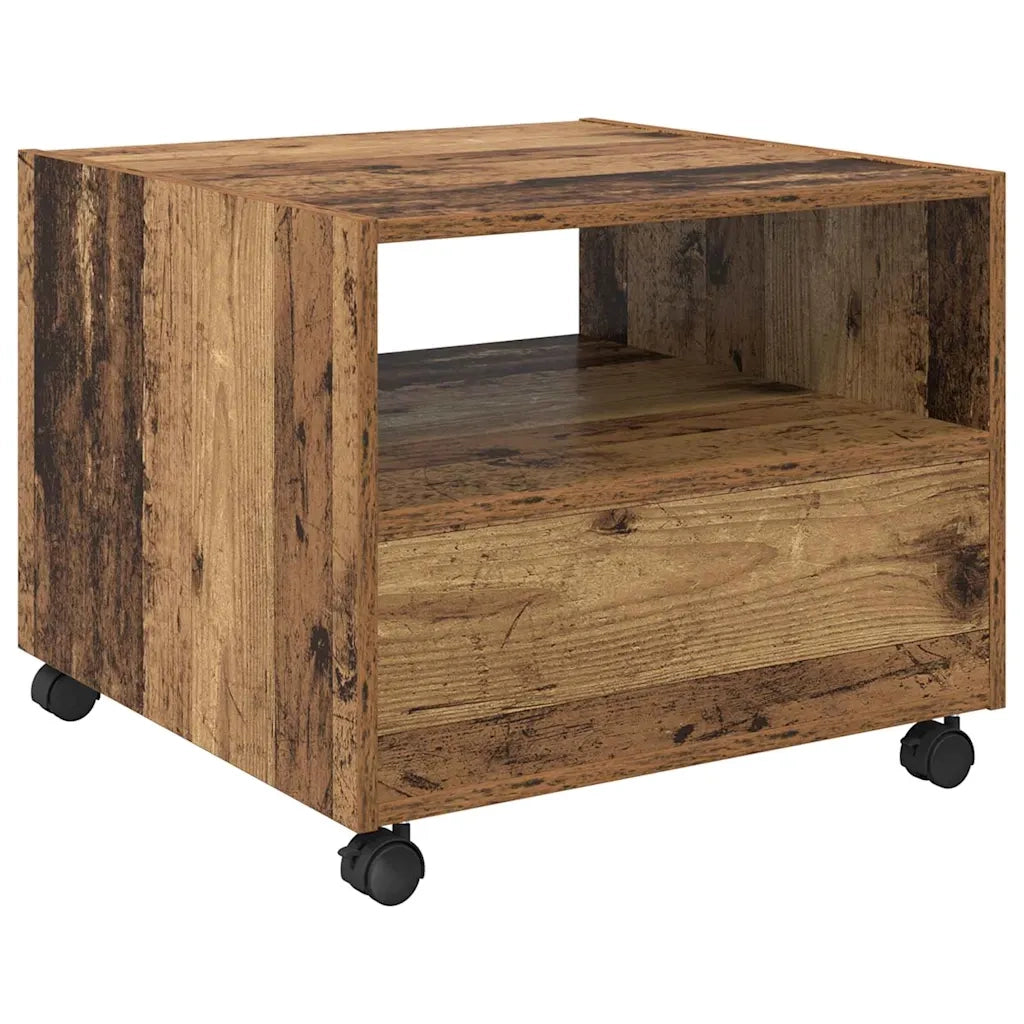 Tavolino da salotto con cassetto Legno vecchio 55 x 55 x 45cm