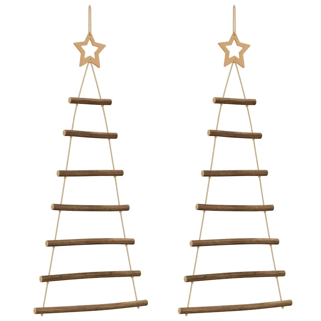 Alberi di Natale sospesi con stelle in alto 2 pz 42x90 cm Ramo naturale 4101009