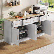 Buffet rurale - Xylo - 4cass+4porte legno bianco 140cm