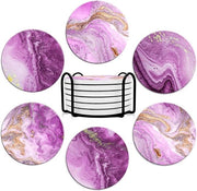Onderzetters in ceramica a forma di tazza - assorbenti - set da 6 pezzi - con base in ceramica - per bevande fredde