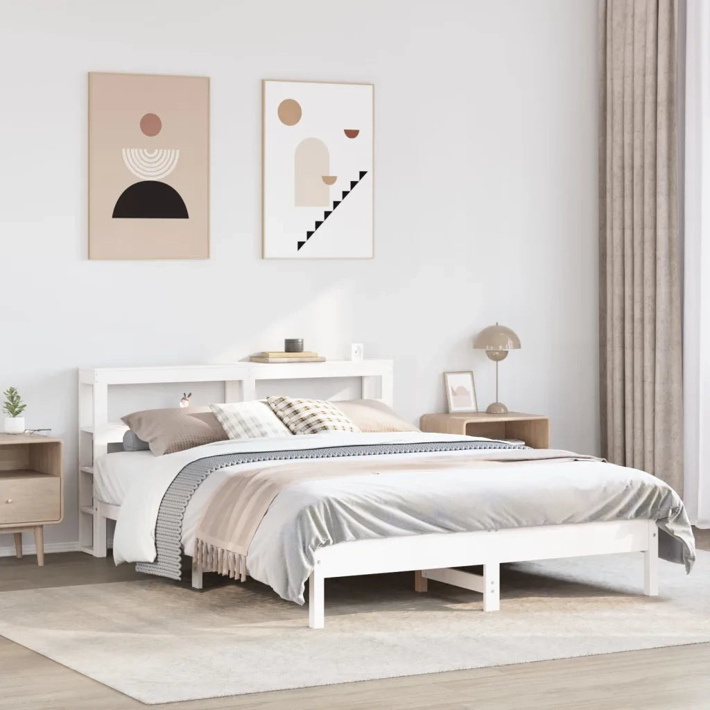 vidaXL Letto senza Materasso Bianco 160x200 cm Legno Massello di Pino