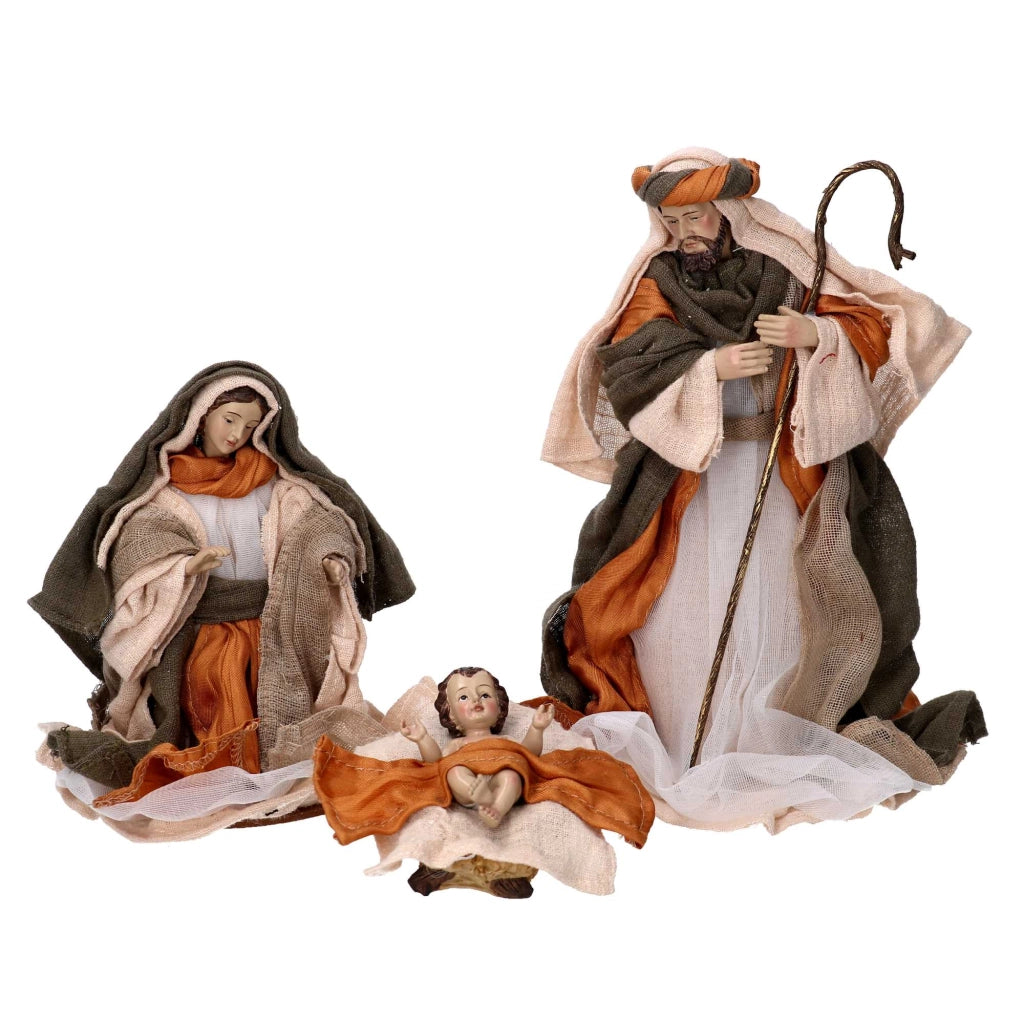 Natività tessuto set 9pz ocra cm xh30,5