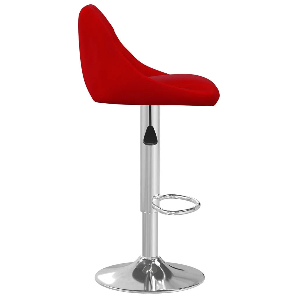 Sgabelli da Bar 2 pz Rosso Vino in Velluto cod mxl 65459