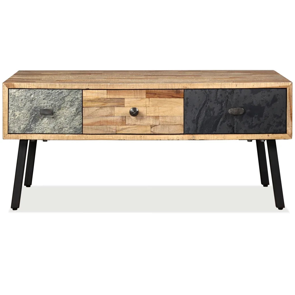 Tavolino da Salotto in Legno di Teak di Recupero 90x65x40 cm 245404