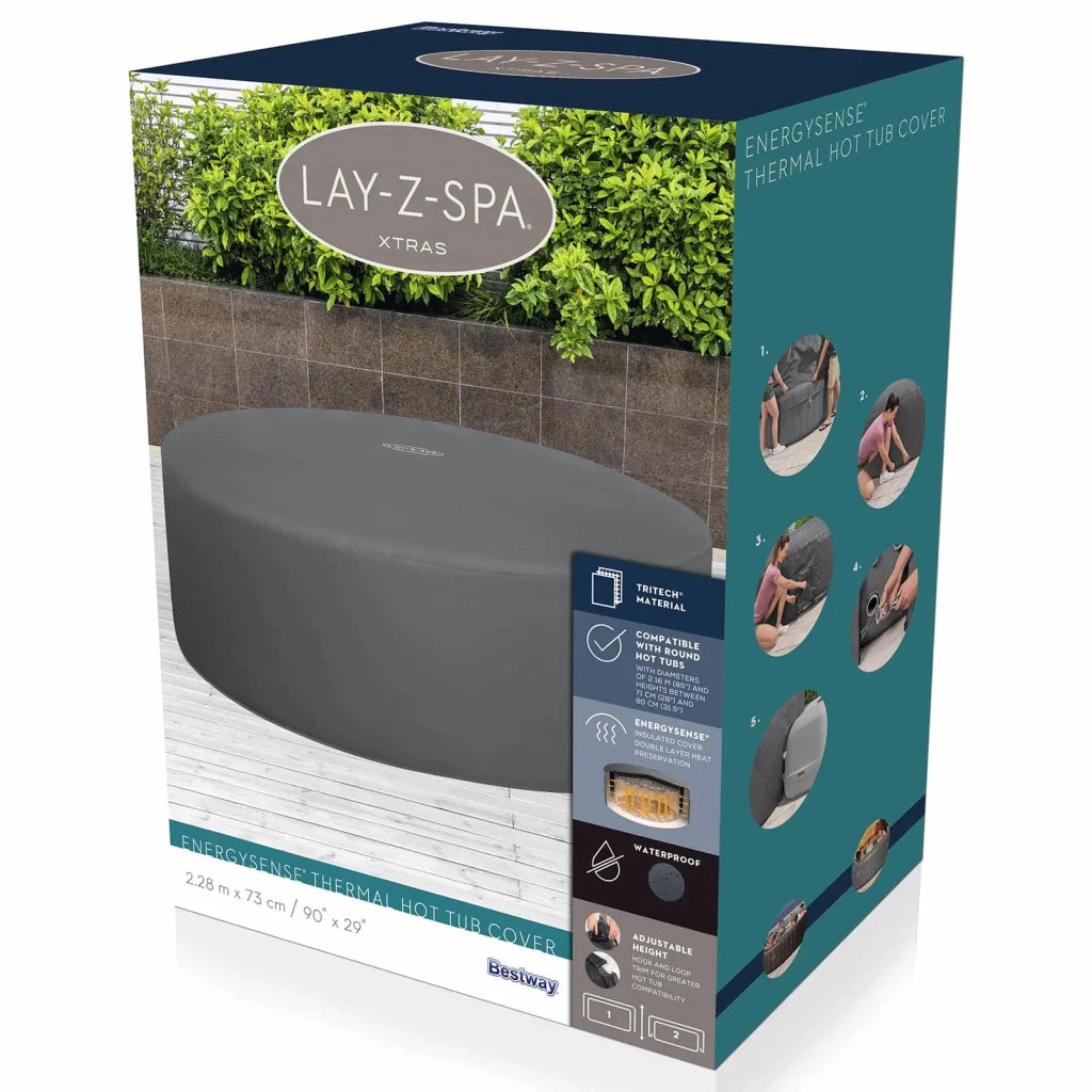 Bestway Copertura Grigio Ø216 x 80 cm PVC e POM 42035736