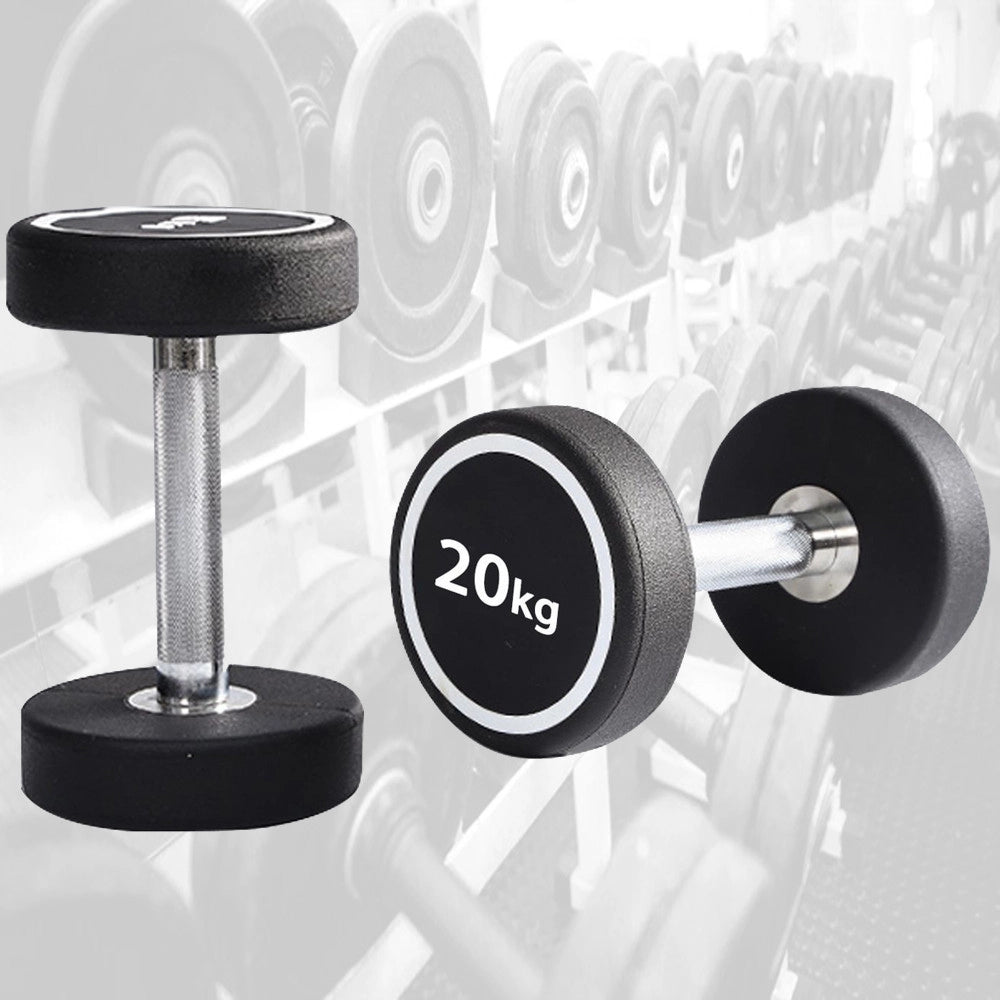 Trade Shop - Manubrio Singolo Professionale In Vinile Da 20 Kg Pesi Palestra Fitness Sport -