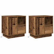 Set di 2 Comodini | Armadio da Notte | Mobiletto da notte Legno vecchio 50 x 34,5 x 50 cm.
