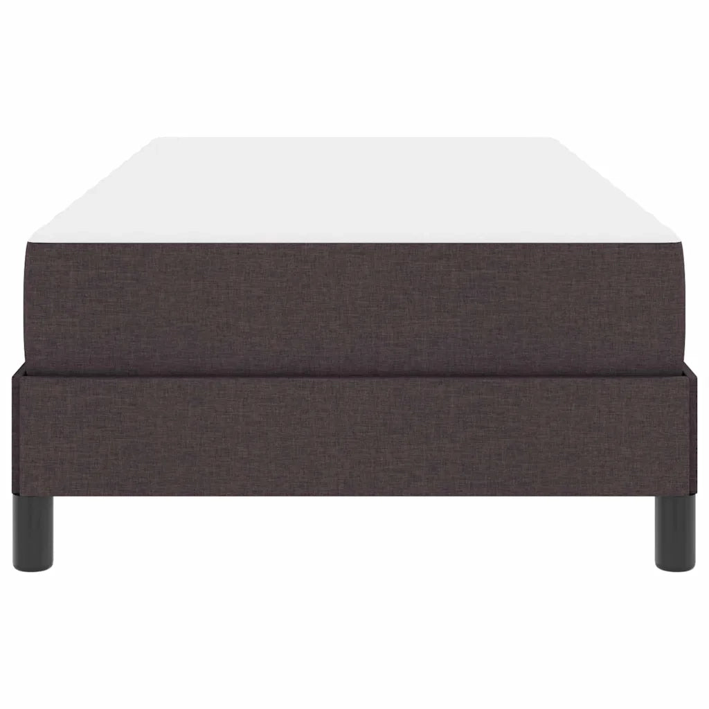Letto a molle con materasso Marrone Scuro 100 x 200 cm Tessuto