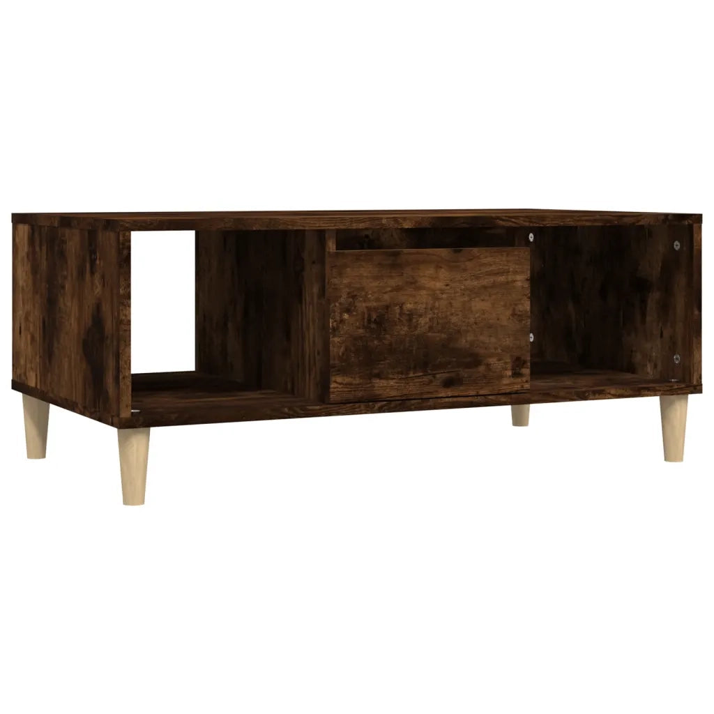 Tavolino da Salotto-Tavolino da soggiorno-Tavolo Rovere Fumo 90x50x36,5 cm Legno Multistrato 904164