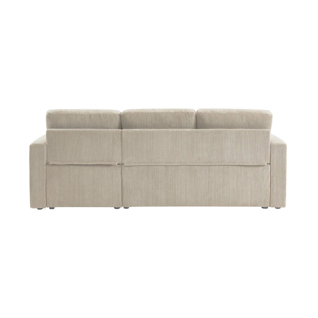 Divano letto angolare reversibile, 3 posti, beige grigio