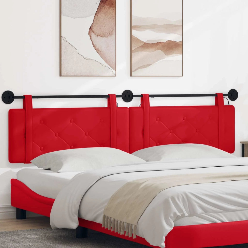 Testiera sospesa Con luce LED Rosso Similpelle