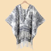 Sciarpa semplice in stile pittura a inchiostro per donna, mantello di alta moda, sciarpa invernale in cashmere