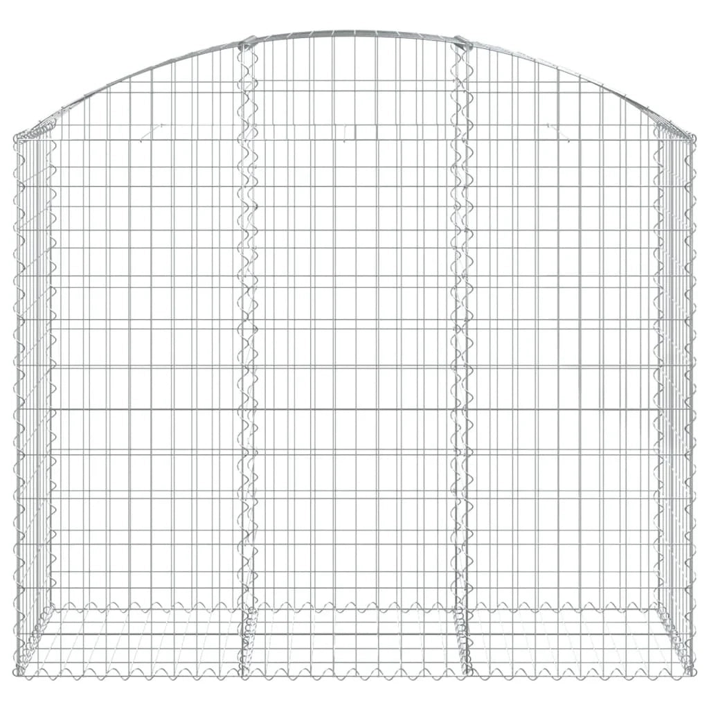 Cesto gabbione recinzione a gabbia muro di contenimento ad arco 150 x 50 x 120/140 cm ferro zincato argento 02_0039981