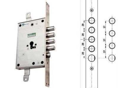 SERRATURE SERRATURA MOTTURA PER PORTE BLINDATE 85.771 4 CATENACCI