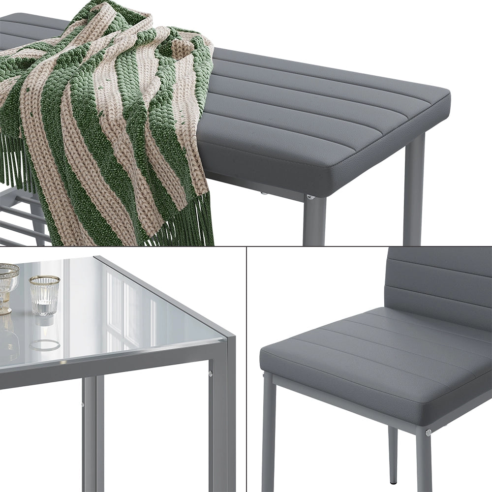 Vicco Set di tavoli da pranzo Grigio 120 x 70 cm Set di 4 pezzi