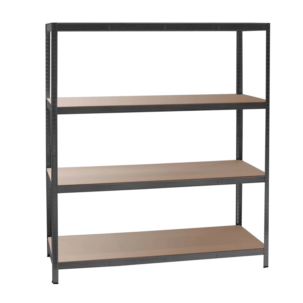 Scaffale per carichi pesanti Nero 160x60x180cm Sistema a incastro 4 ripiani 175kg/piano