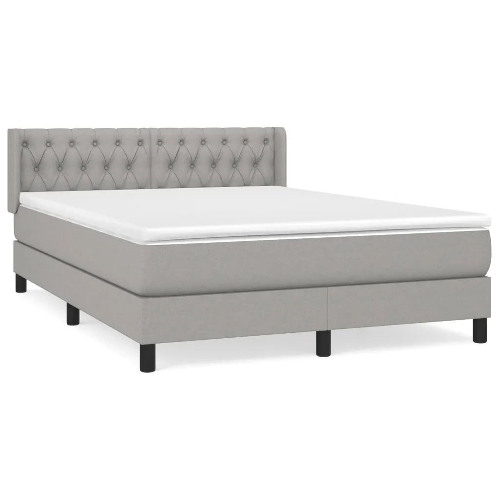 Giroletto a Molle con Materasso Grigio Chiaro 140x190cm Tessuto 3129945