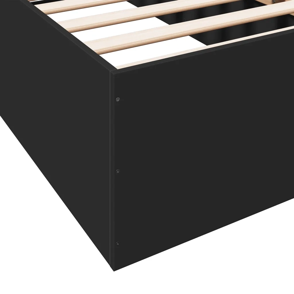 Giroletto-Struttura Letto Nero 75x190 cm in Legno Multistrato 420129