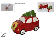 Barattolo da Cucina Decorazione Natale in Ceramica Macchina 24 cm