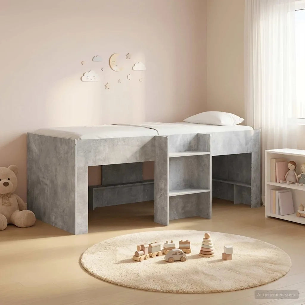 Letto Alto per Bambini Grigio Cemento 90 x 200 cm 3422558