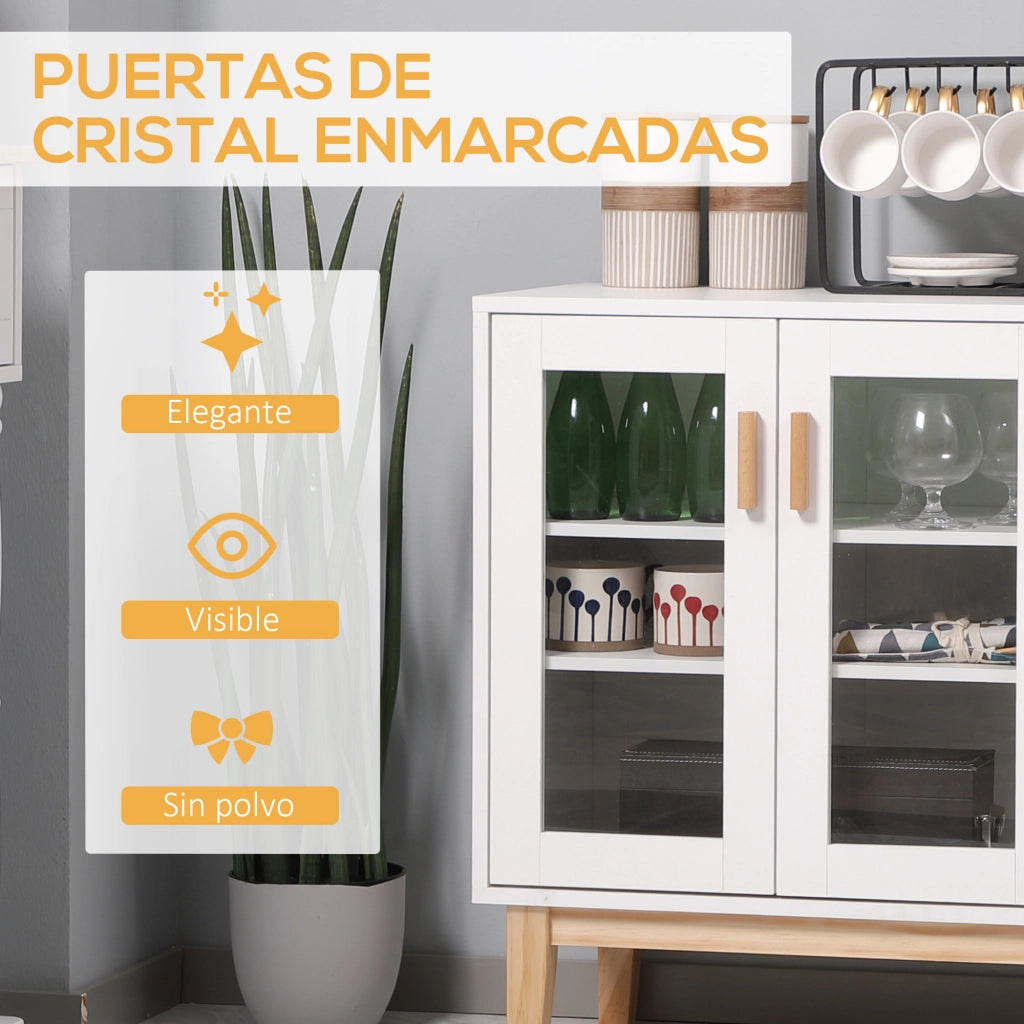 Tavolo da cucina con vetro e portabottiglie ¨C zephmum ¨C Bianco 90x37x75 cm