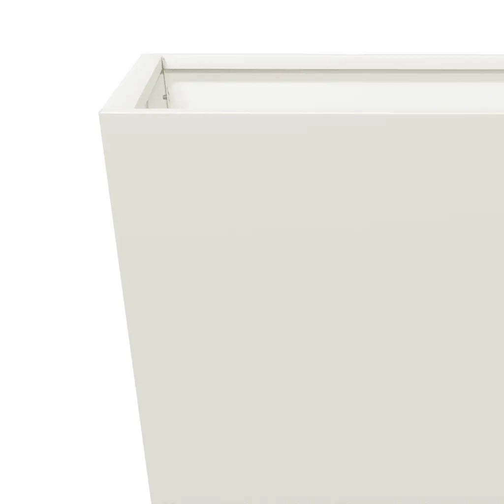 Fioriere da Giardino 2 pz Bianche 30x30x30 cm in Acciaio 851041